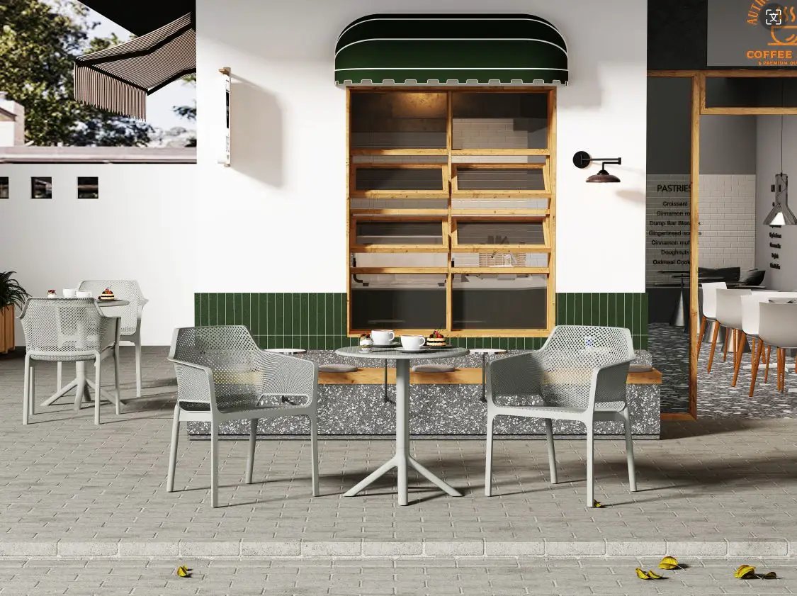 3 Piece Plastic Arm Chair Bistro Grs Premium Ocean Plastic by HouseOfZazla