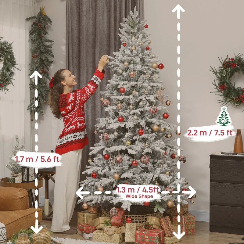 HOMCOM 7.5 ft Artificial Frosted Christmas Tree by HouseOfZazla