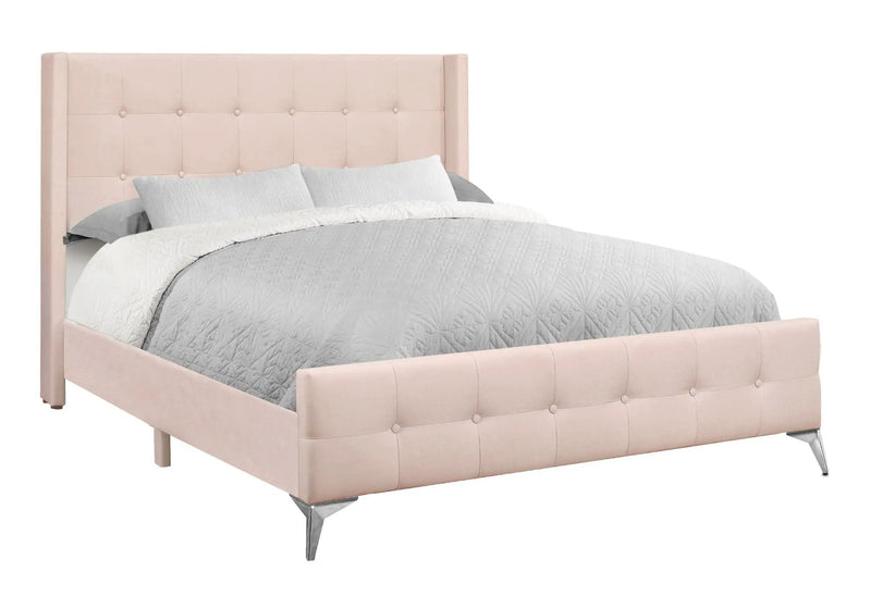 Queen Size Bed Upholstered - Pink by Unique Piece Furniture