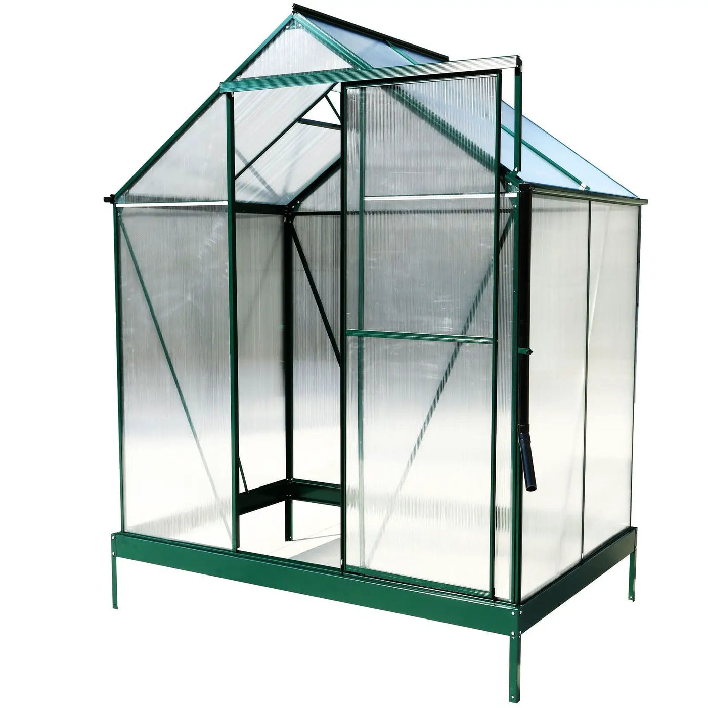 Polycarbonate house, Heavy Duty Outdoor Aluminum Walk-In House Kit With Rain Gutter, Vent And Door For Backyard Garden by HouseOfZazla