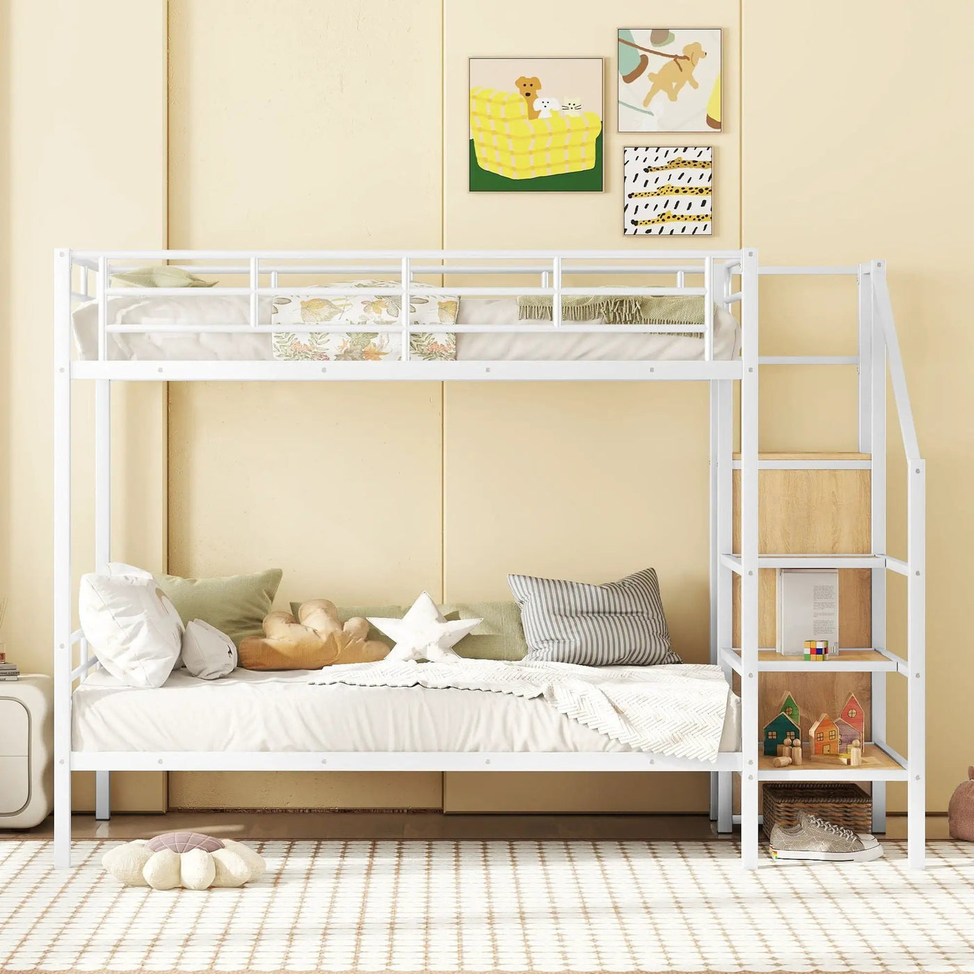 Bunk Bed With Lateral Storage Ladder And Wardrobe by HouseOfZazla