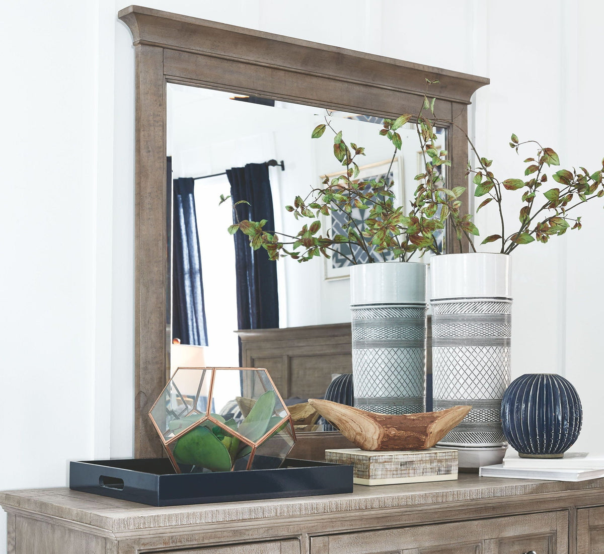 Paxton Place - Wood Landscape Mirror - Dove Tail Gray, photo 2 of 7
