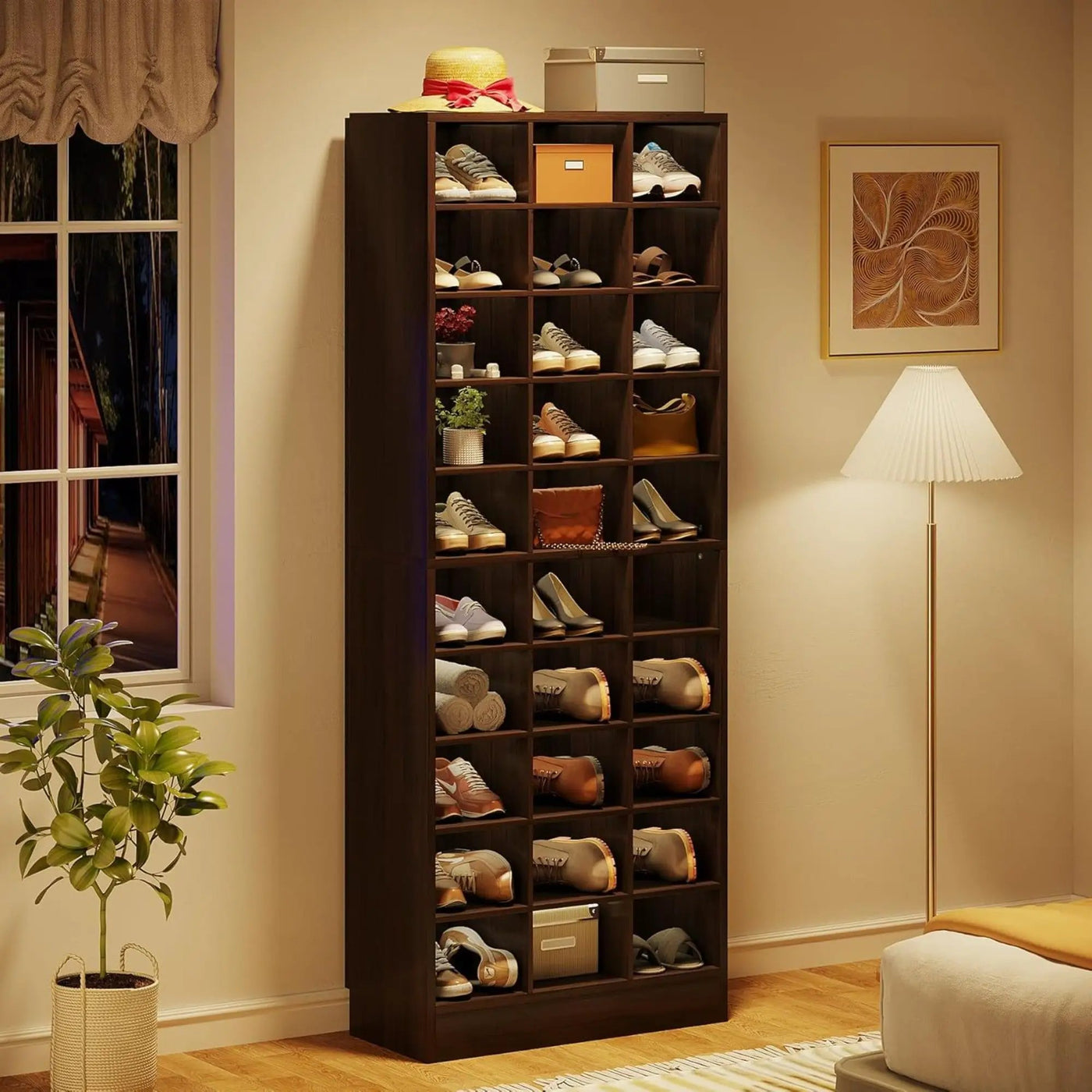 10 Tier Shoe Storage Cabinet With 30 Cubbies by HouseOfZazla