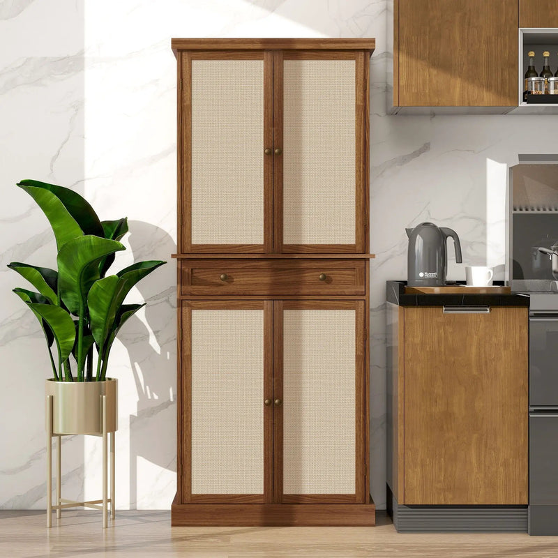 4 Door Storage Cabinet With 1 Drawer, With 4 Adjustable Inner Shelves by Unique Piece Furniture