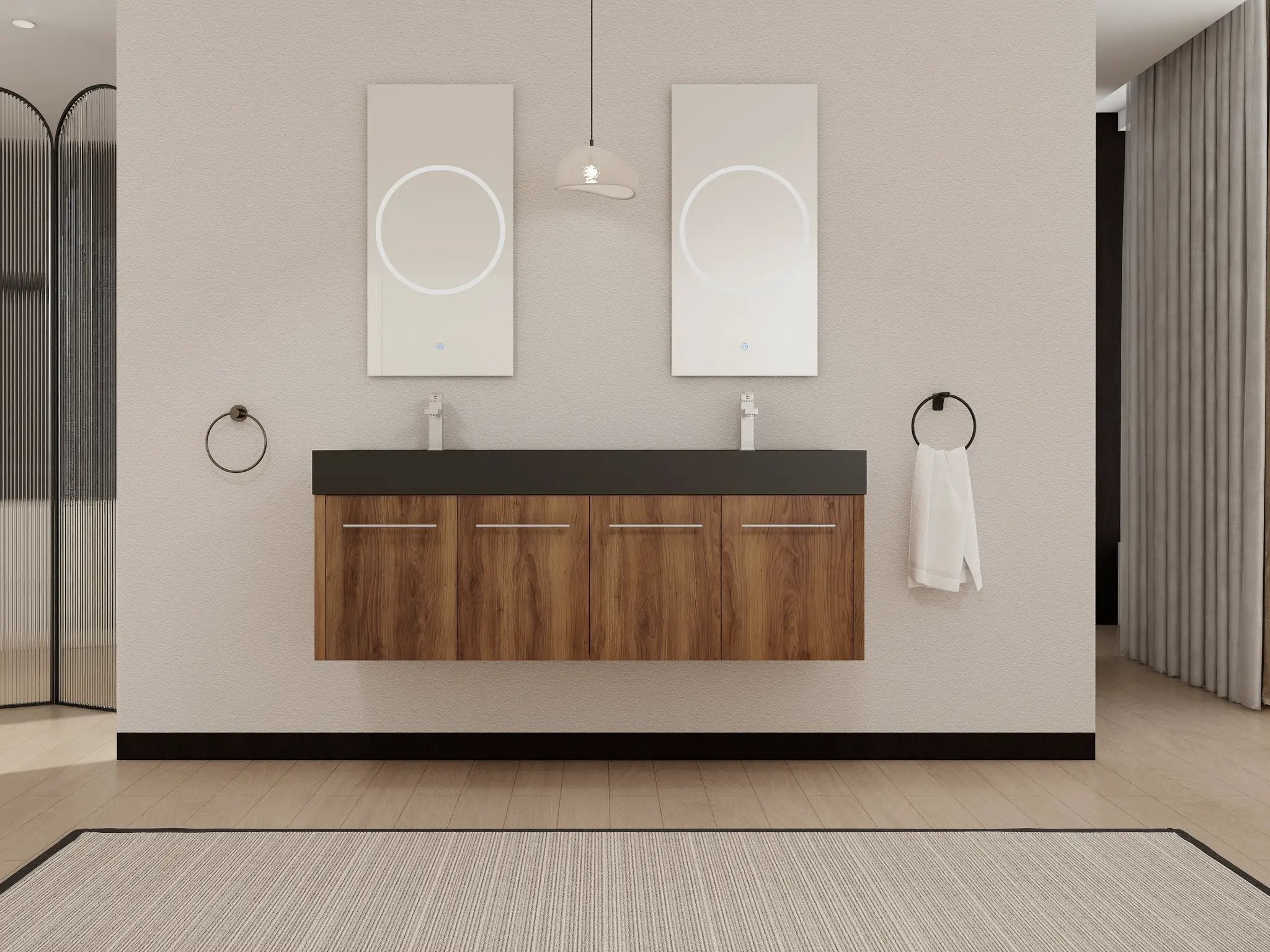 60 Inch Wall-Mounted Bathroom Vanity with Sink by HouseOfZazla