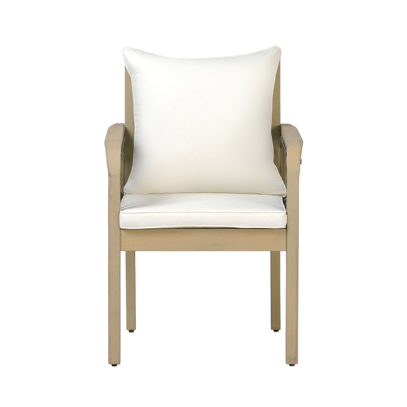 Acacia Wood Patio Chairs with Woven Rope Arms - Set of 2, photo 6 of 9