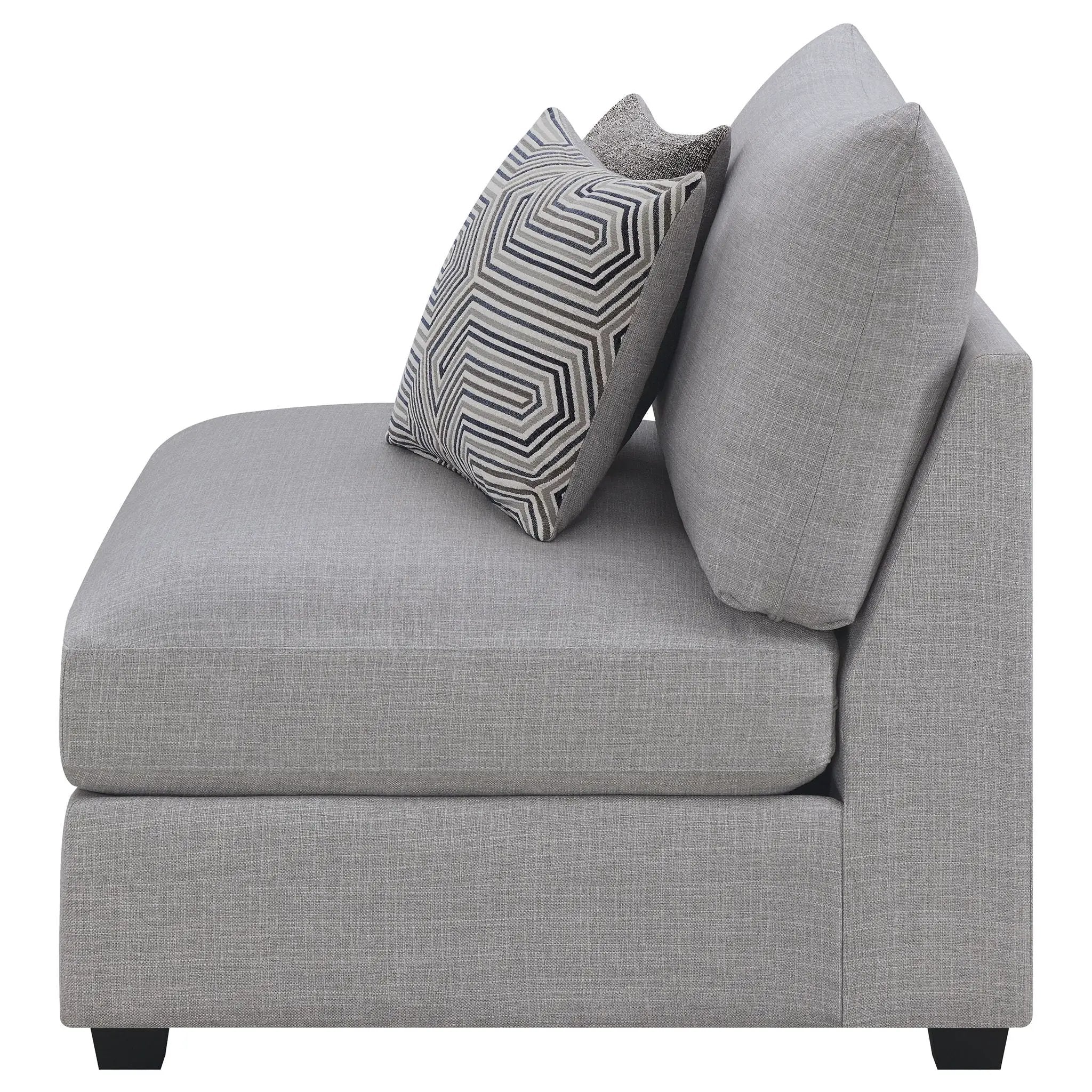 Cambria Upholstered Armless Chair Grey by Unique Piece Furniture
