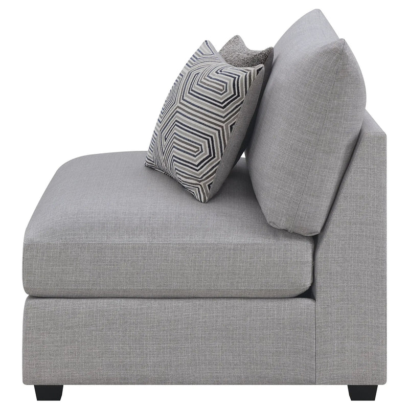 Cambria Upholstered Armless Chair Grey by Unique Piece Furniture