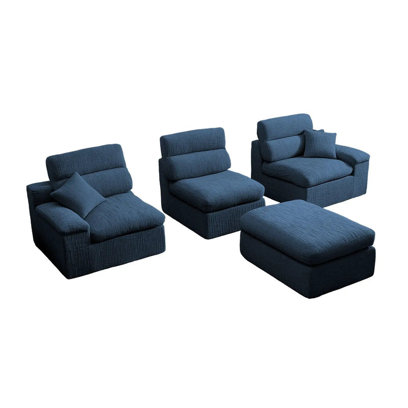 Corner Chaise Sofa With High Backrest by Unique Piece Furniture