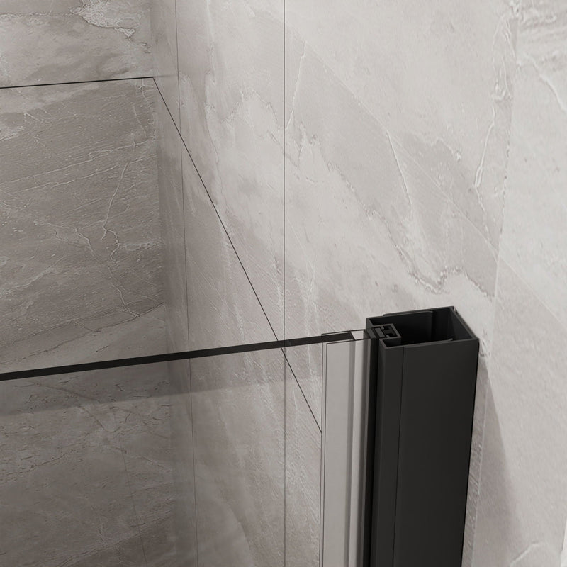 Bifold Frameless Glass Shower Door With Pivot Swing Panel, Tempered Clear Glass by HouseOfZazla
