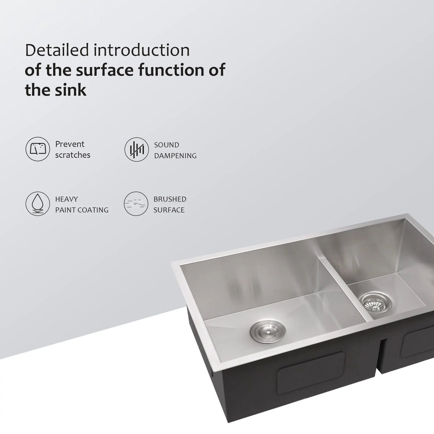 Modern Double Bowl Undermount Sink Design With 10" Deep Basins by HouseOfZazla