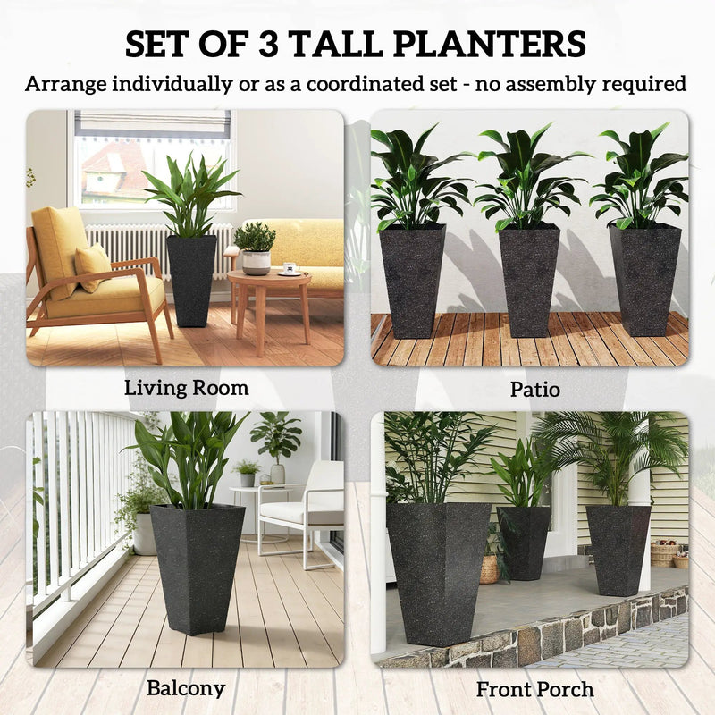 Outsunny 28" Tall Planters, Set of 3 by HouseOfZazla