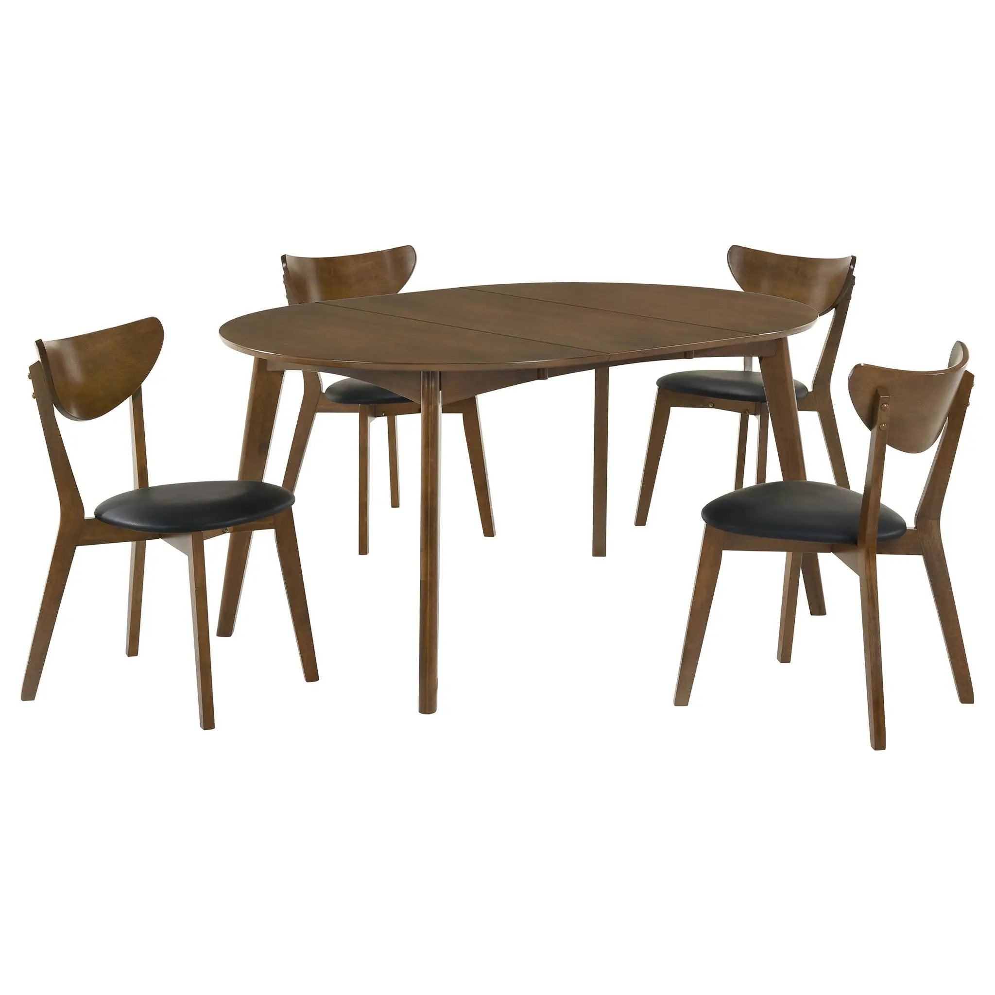 Jedda 5-piece Oval Dining Table Set Dark Walnut by Unique Piece Furniture