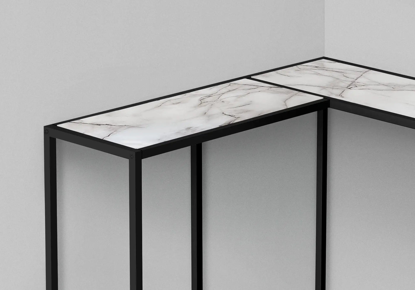 Corner Accent Console Table For Entryway, Unique L-Shaped Design by HouseOfZazla