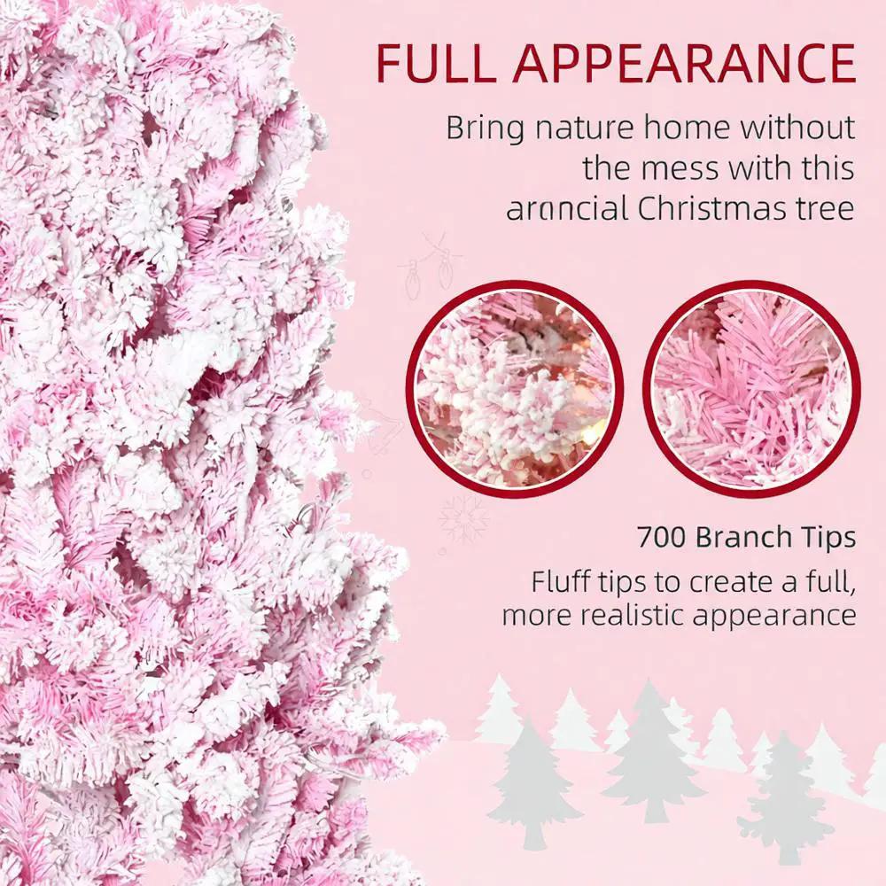 Snow Flocked Pencil Shape Artificial Christmas Tree by HouseOfZazla