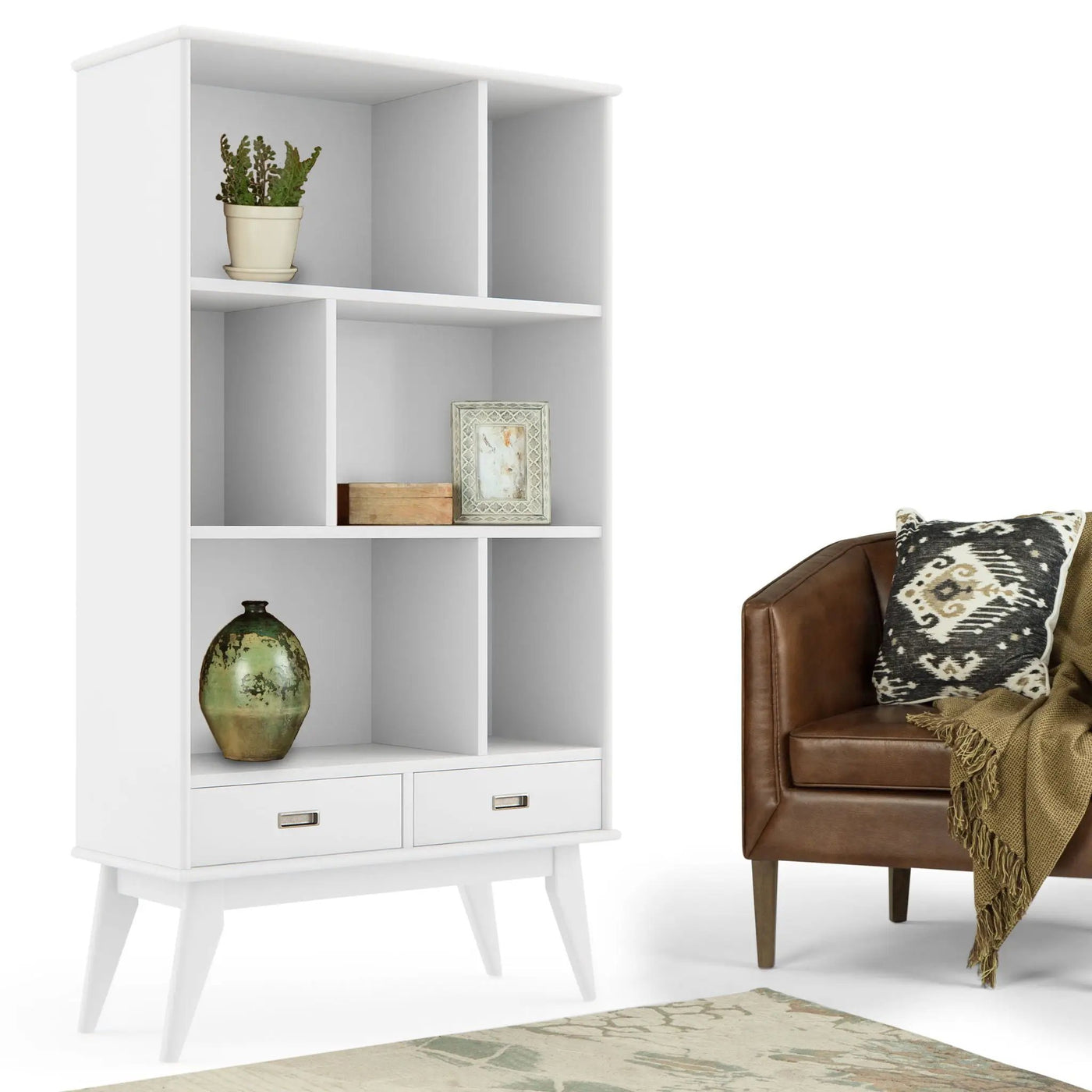 Draper - Mid Century Wide Bookcase And Storage Unit by HouseOfZazla