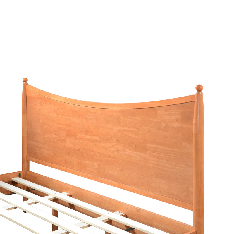 Classic Transitional King Size Solid Wood Platform Bed Frame, photo 7 of 10