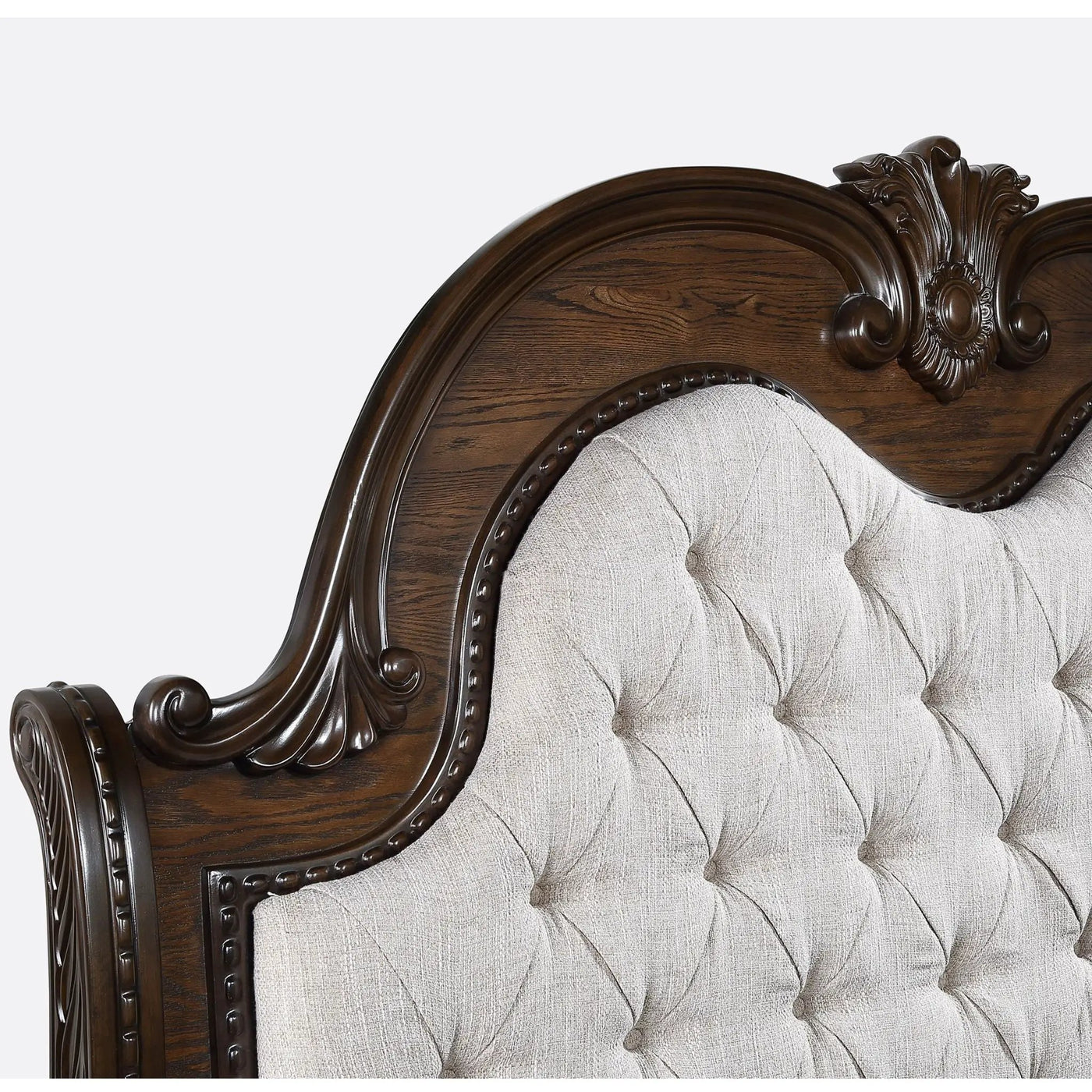 Traditional Style Button Tufted Headboard Sleigh Bed by Unique Piece Furniture
