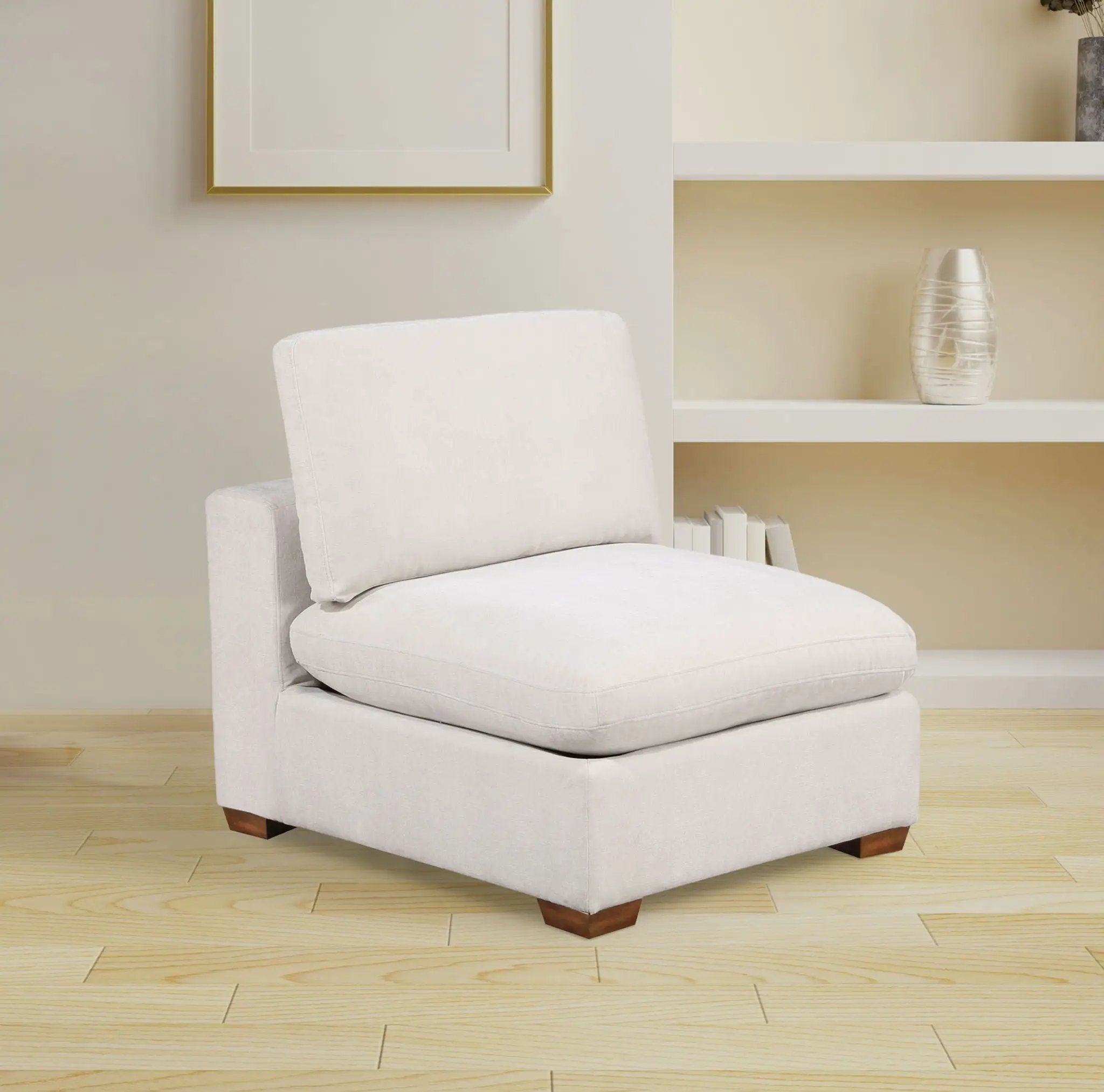 Lakeview Upholstered Armless Chair Ivory by Unique Piece Furniture