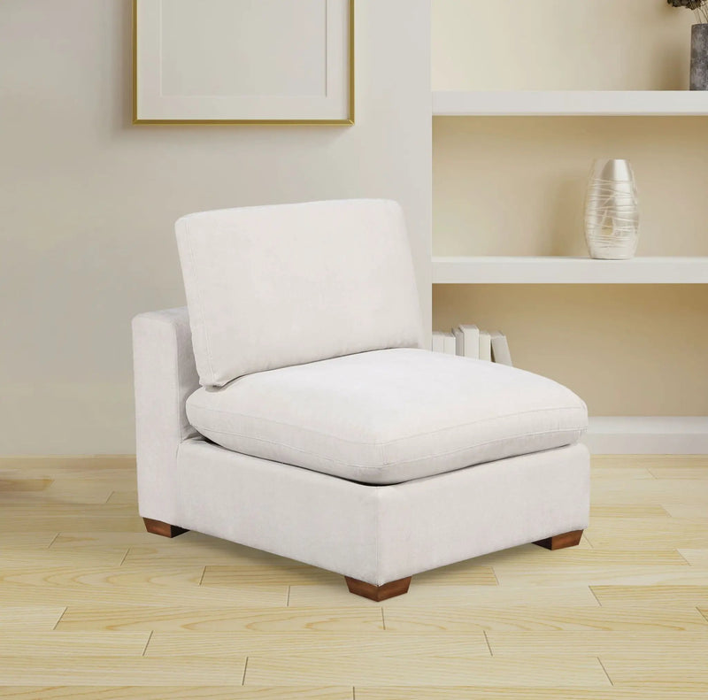 Lakeview Upholstered Armless Chair Ivory by Unique Piece Furniture