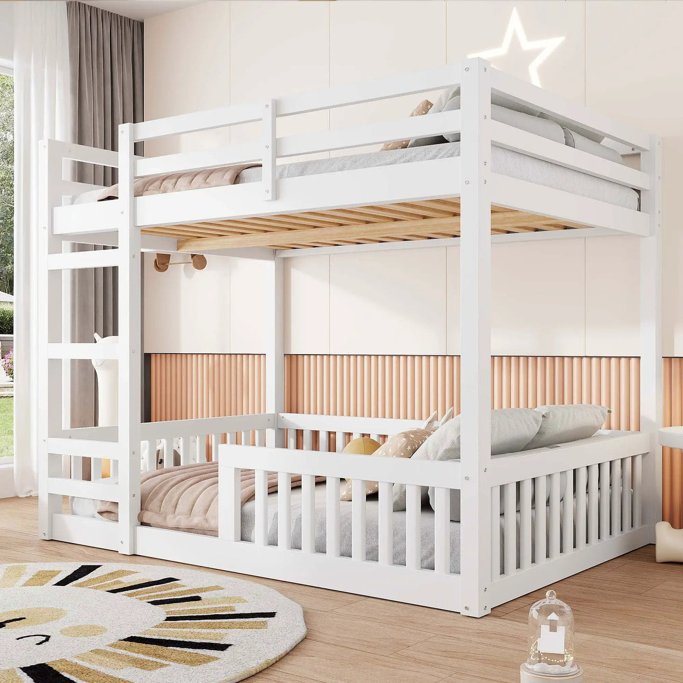 Stylish Bunk Bed With Ladder And Guardrails by HouseOfZazla