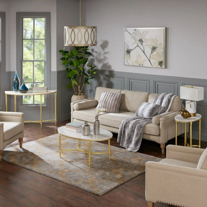 Bordeaux - Coffee Table - White / Gold by Unique Piece Furniture