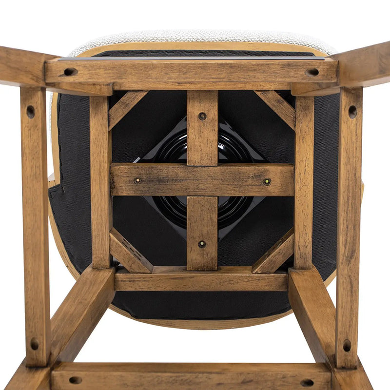 Bahama 30' Cane Rattan High-Back Swivel Bar Stool with Recessed Arms, Two-Tone Neutral Gray Polyester Wool Blend by HouseOfZazla
