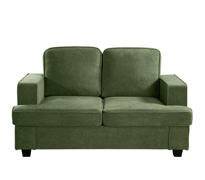 Modern Loveseat, Comfortable 2 Seater Couch With Deep Seating, Loose Back Cushions, Wide Arms by HouseOfZazla