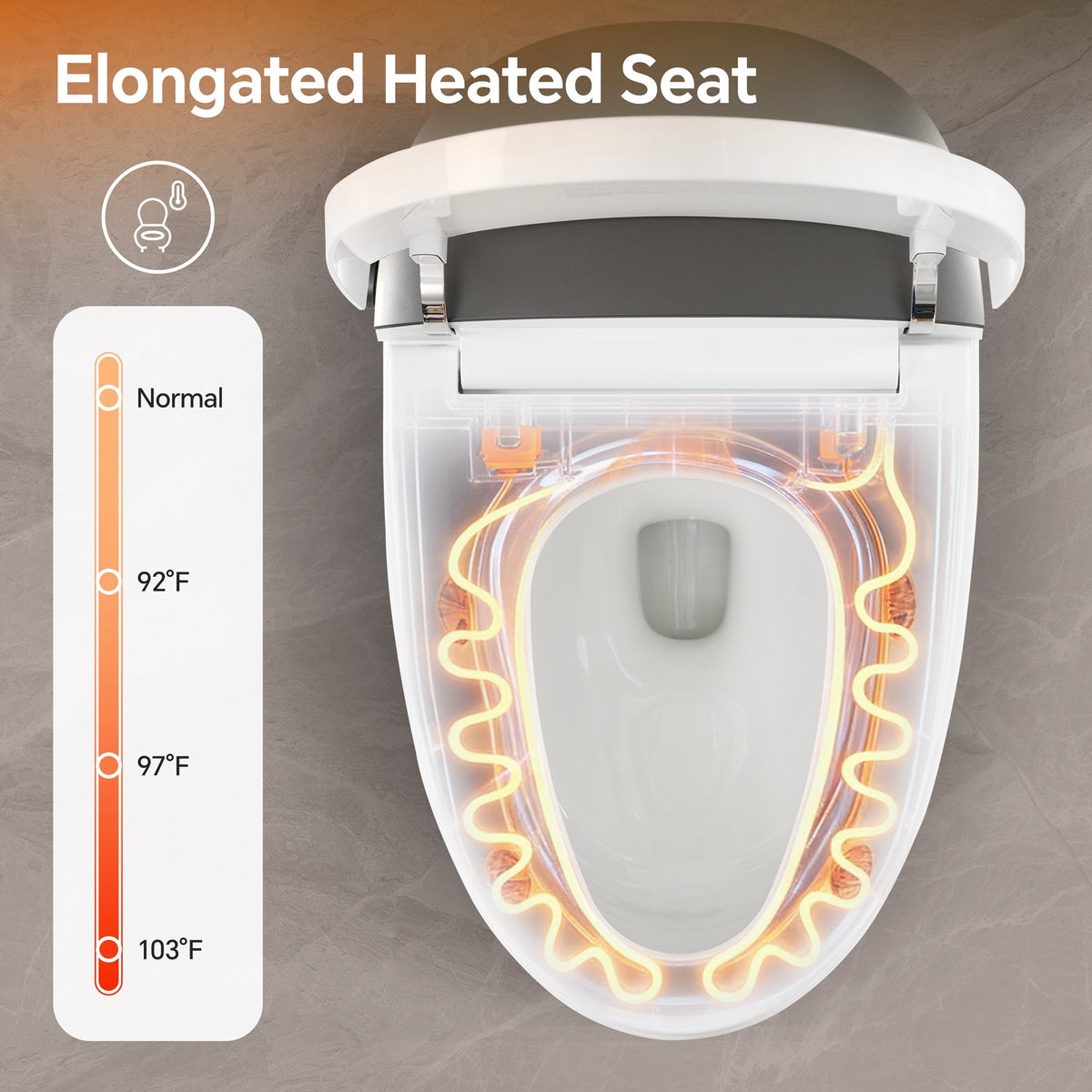 Elongated Smart Toilet with Bidet and Heated Seat, photo 5 of 10