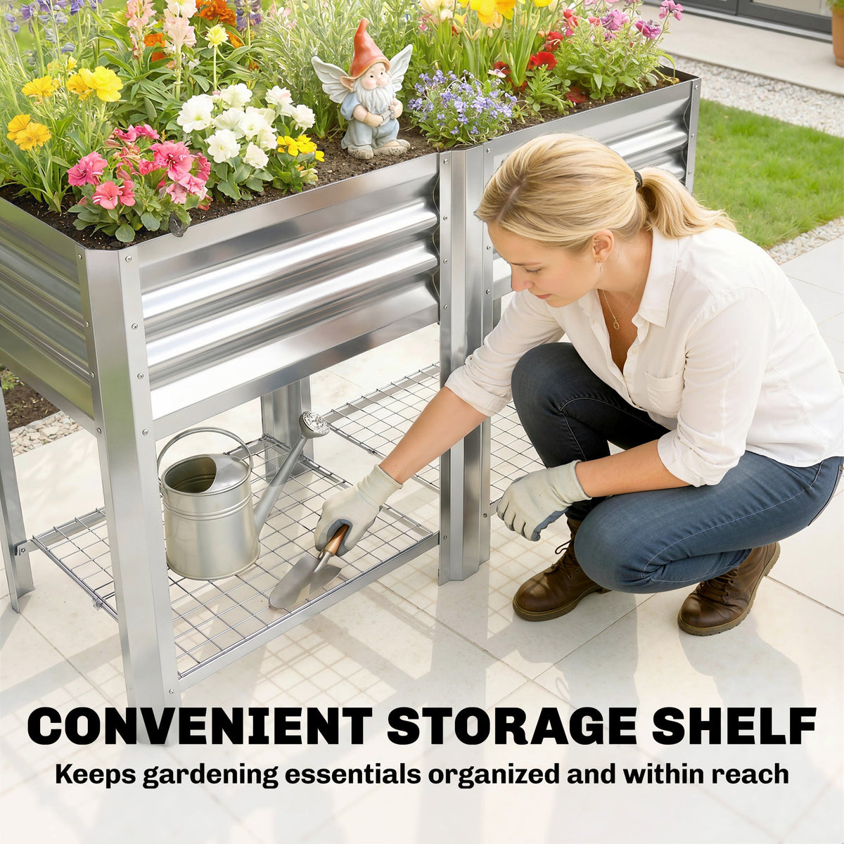 Outsunny Galvanized Steel Raised Garden Bed, photo 5 of 10