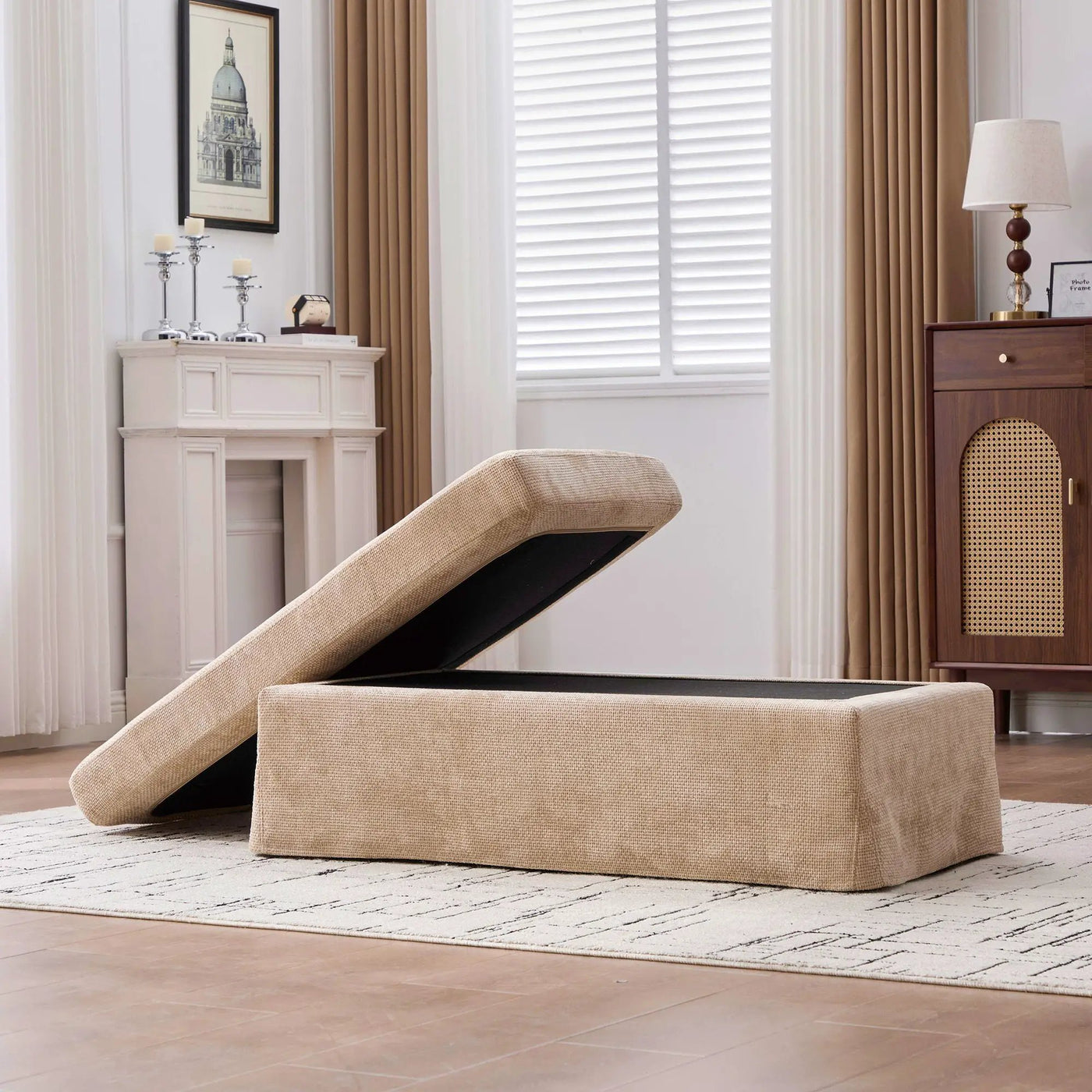 Ottoman Foot Stool With Metal Legs by HouseOfZazla