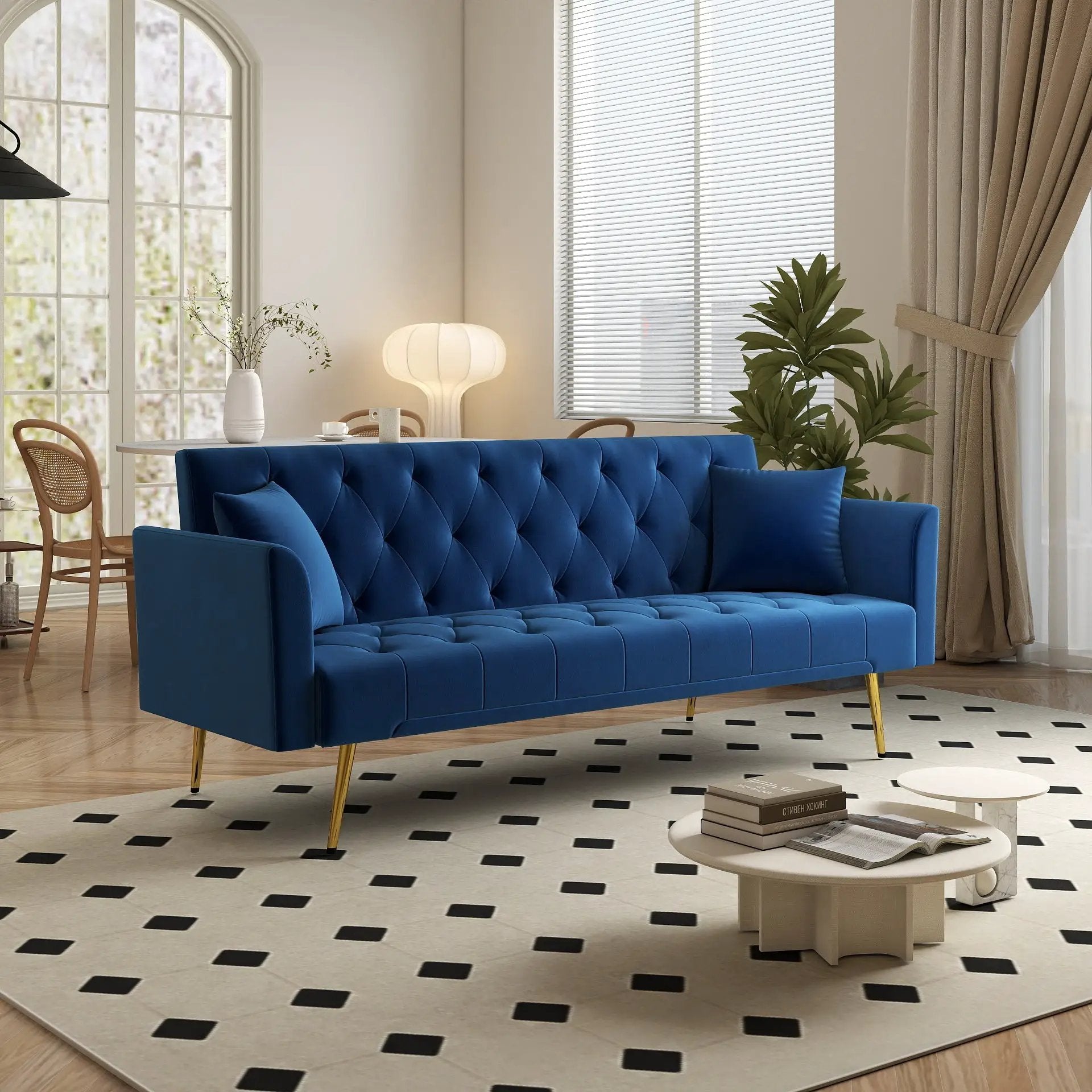 Modern Convertible 72 Inch Foldable Sleeper Sofa by HouseOfZazla