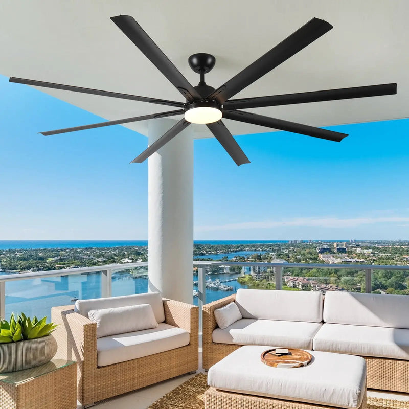Super Large Black Ceiling Fan With Remote Control - Black by Unique Piece Furniture