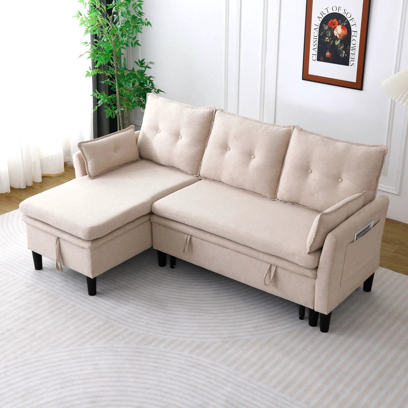 L-Shaped Reversible Chaise Sectional Sofa With Storage by HouseOfZazla