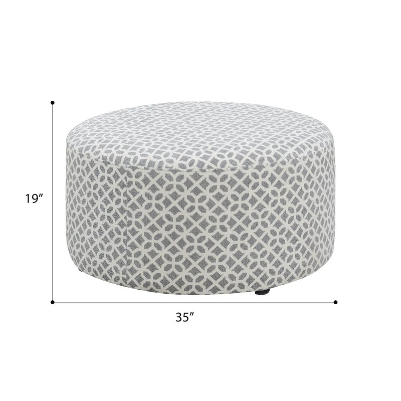 Round Ottoman - Gray by Unique Piece Furniture