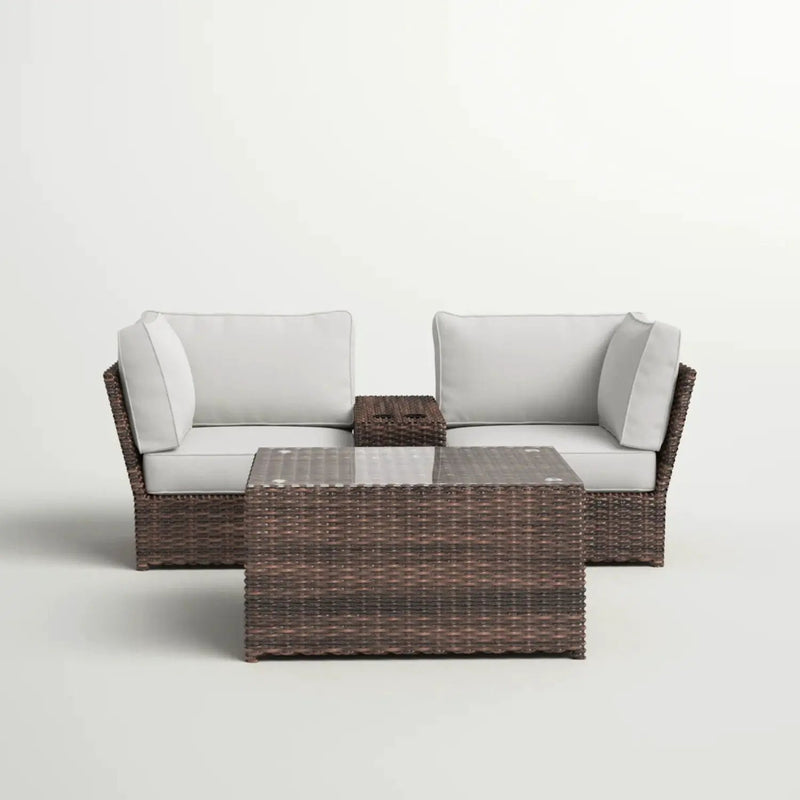 Comfortable Modern Patio Rattan Sectional Set With Cushions by HouseOfZazla