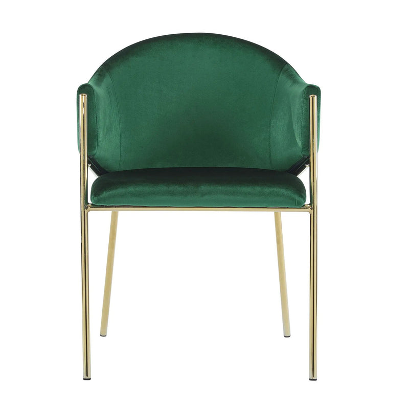 Modern Upholstered Dining Chair with Gold Metal Frame by HouseOfZazla