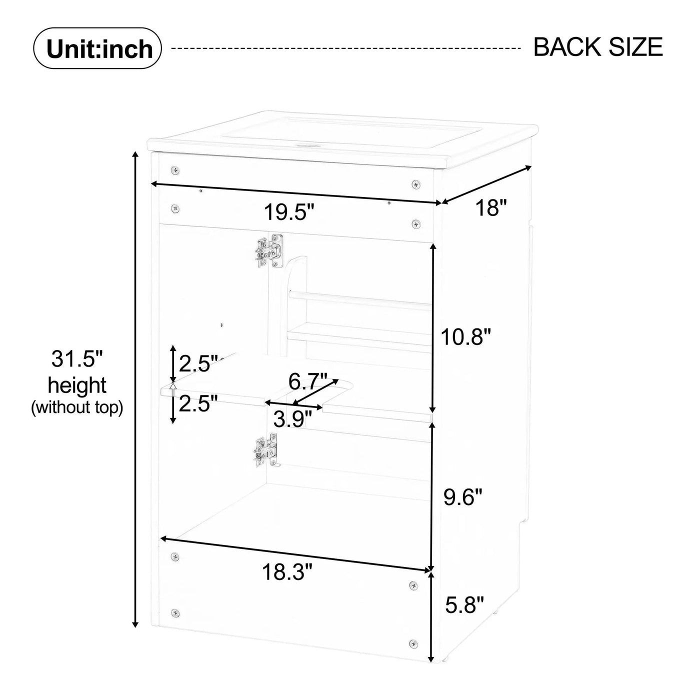Bathroom Vanity With Sink, Cabinet With Adjustable Shelf by HouseOfZazla