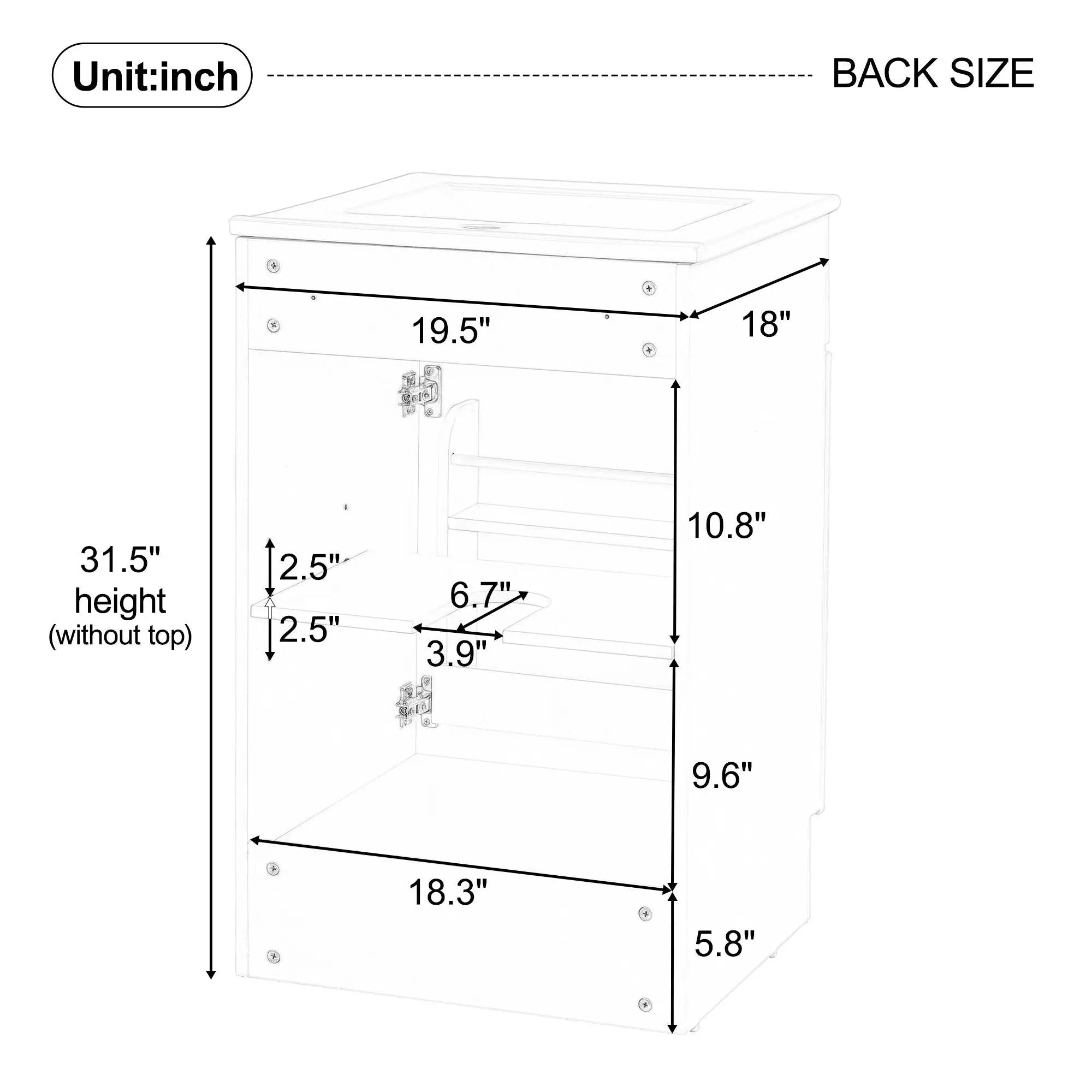 Bathroom Vanity With Sink, Cabinet With Adjustable Shelf