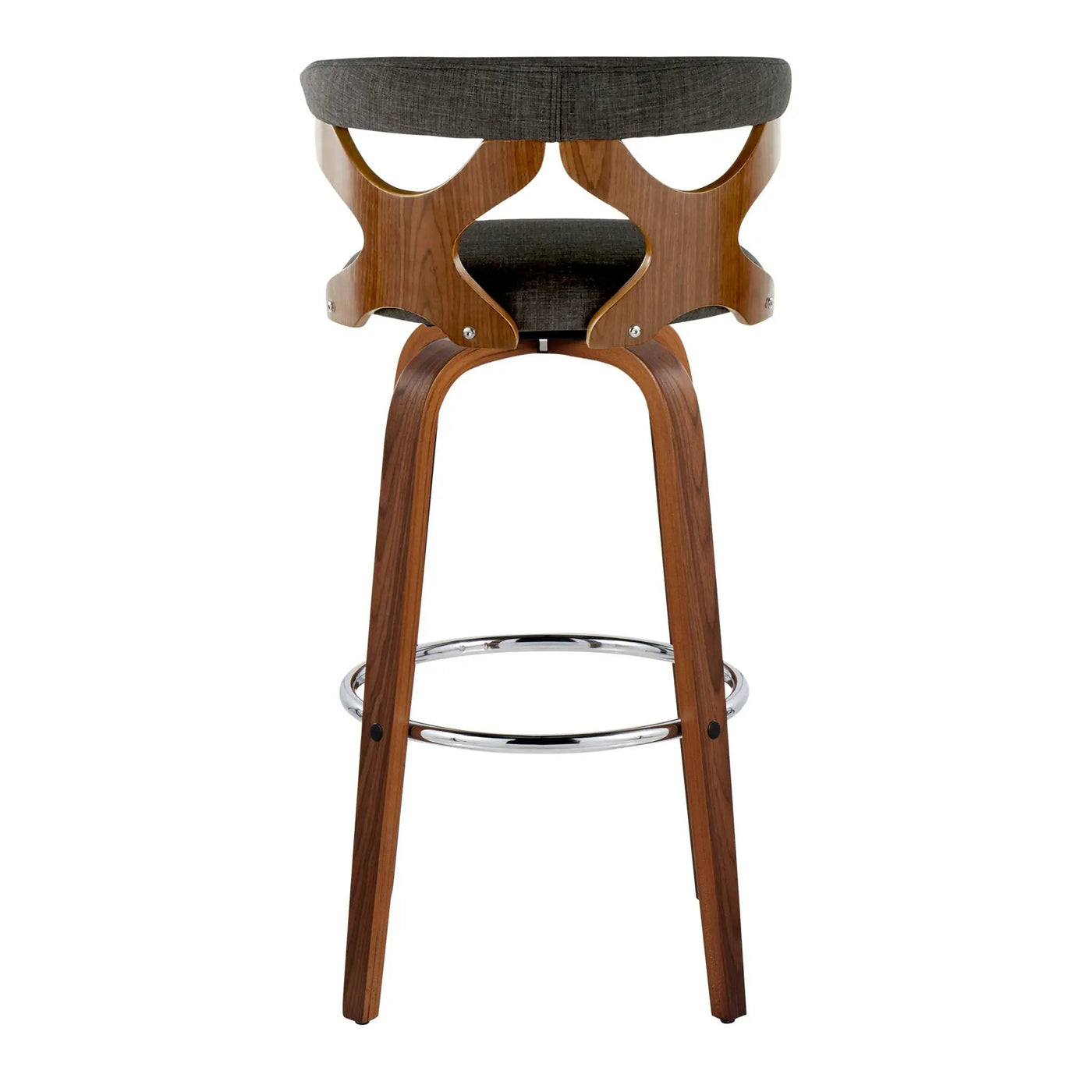 Gardenia - Mid Century Modern Fixed Height Barstool With Swivel With Round Footrest (Set of 2) by HouseOfZazla