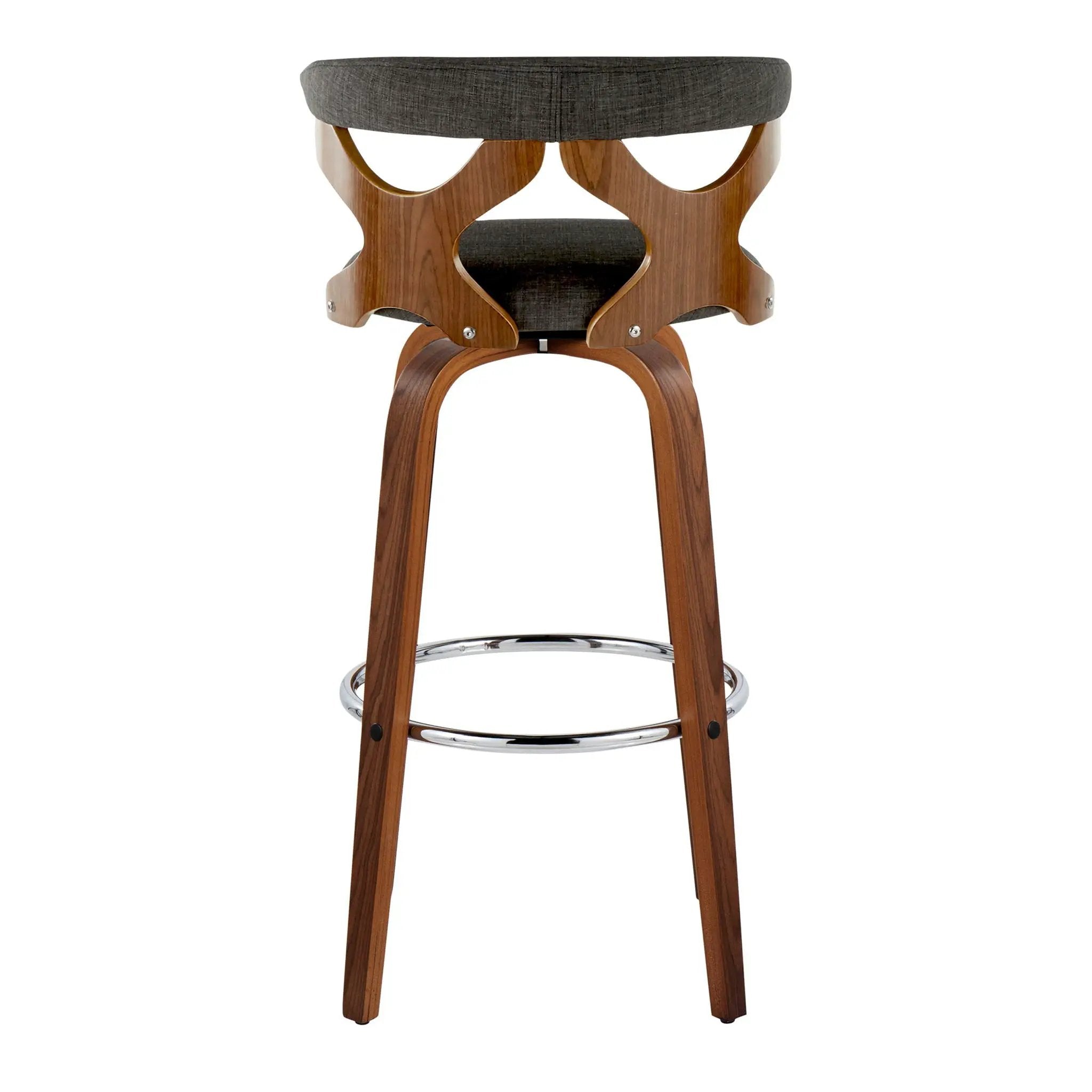 Gardenia - Mid Century Modern Fixed Height Barstool With Swivel With Round Footrest (Set of 2) by Unique Piece Furniture