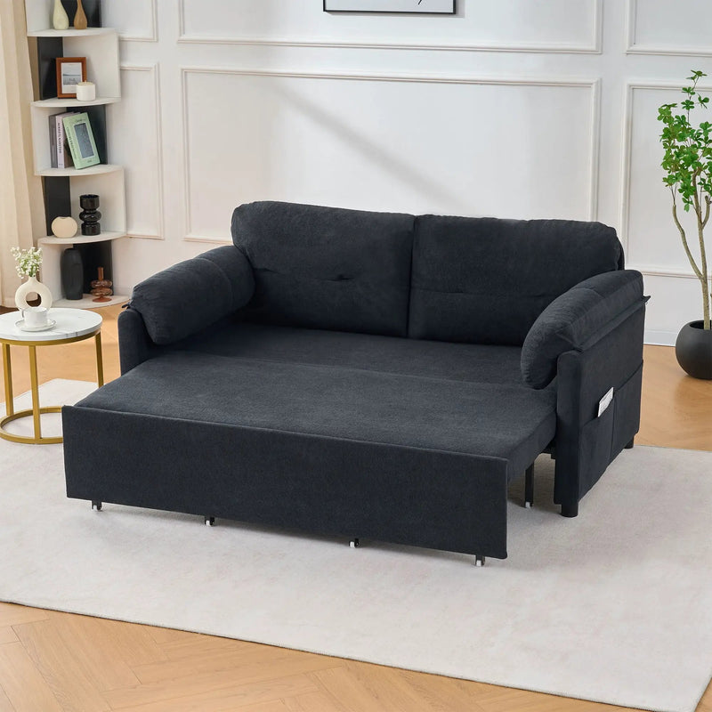 Convertible Pull Out Sofa Bed Queen Size, 3 In 1 With Side Storage by Unique Piece Furniture