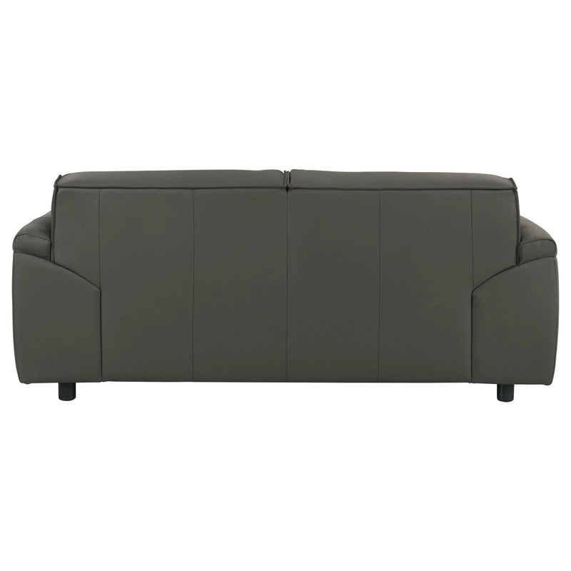 Buxton Top Grain Leather Upholstered Loveseat Graphite by Unique Piece Furniture