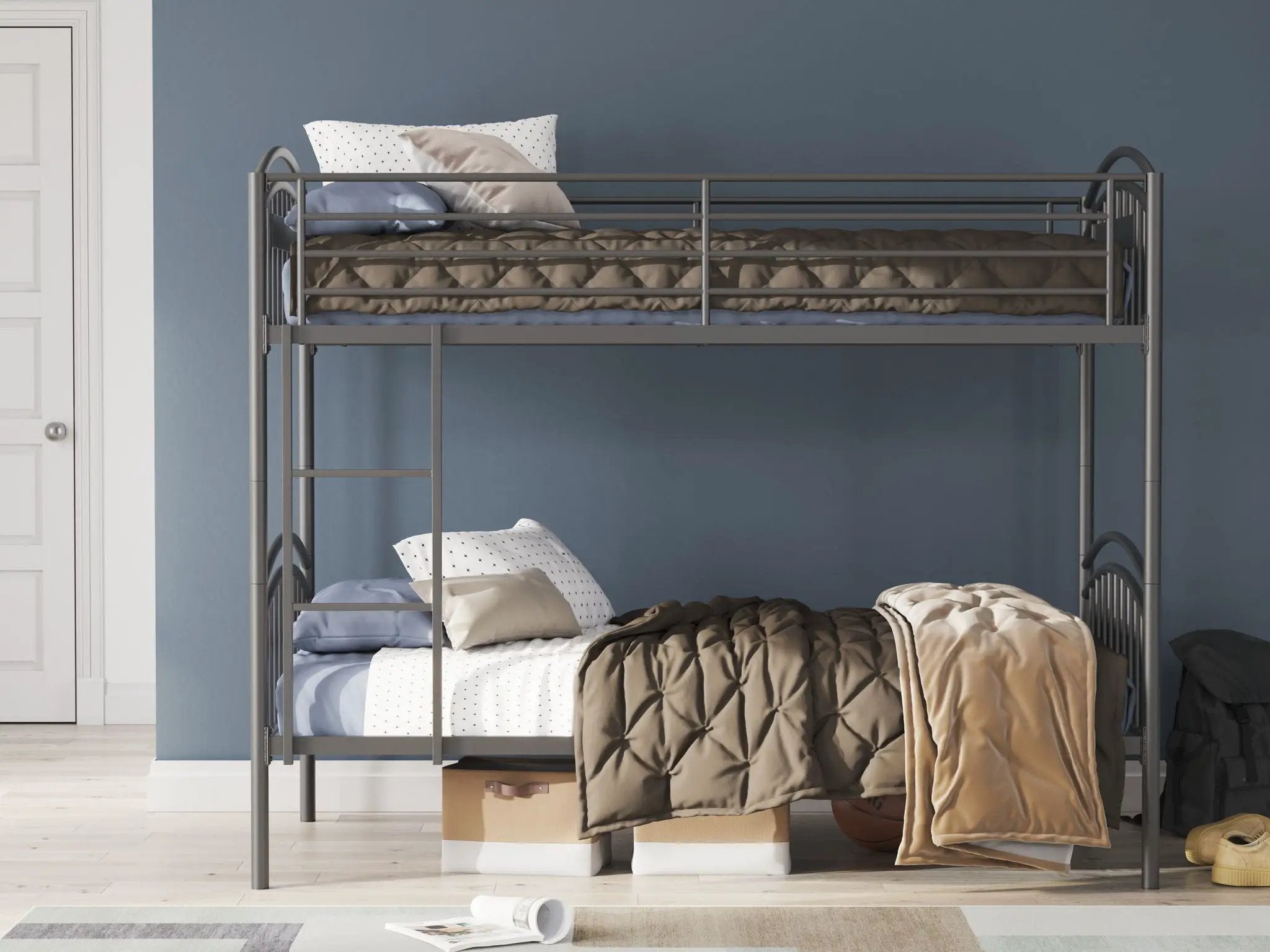 Lanceburg - Twin/Twin Bunk Bed With Ladder - Gray by Unique Piece Furniture