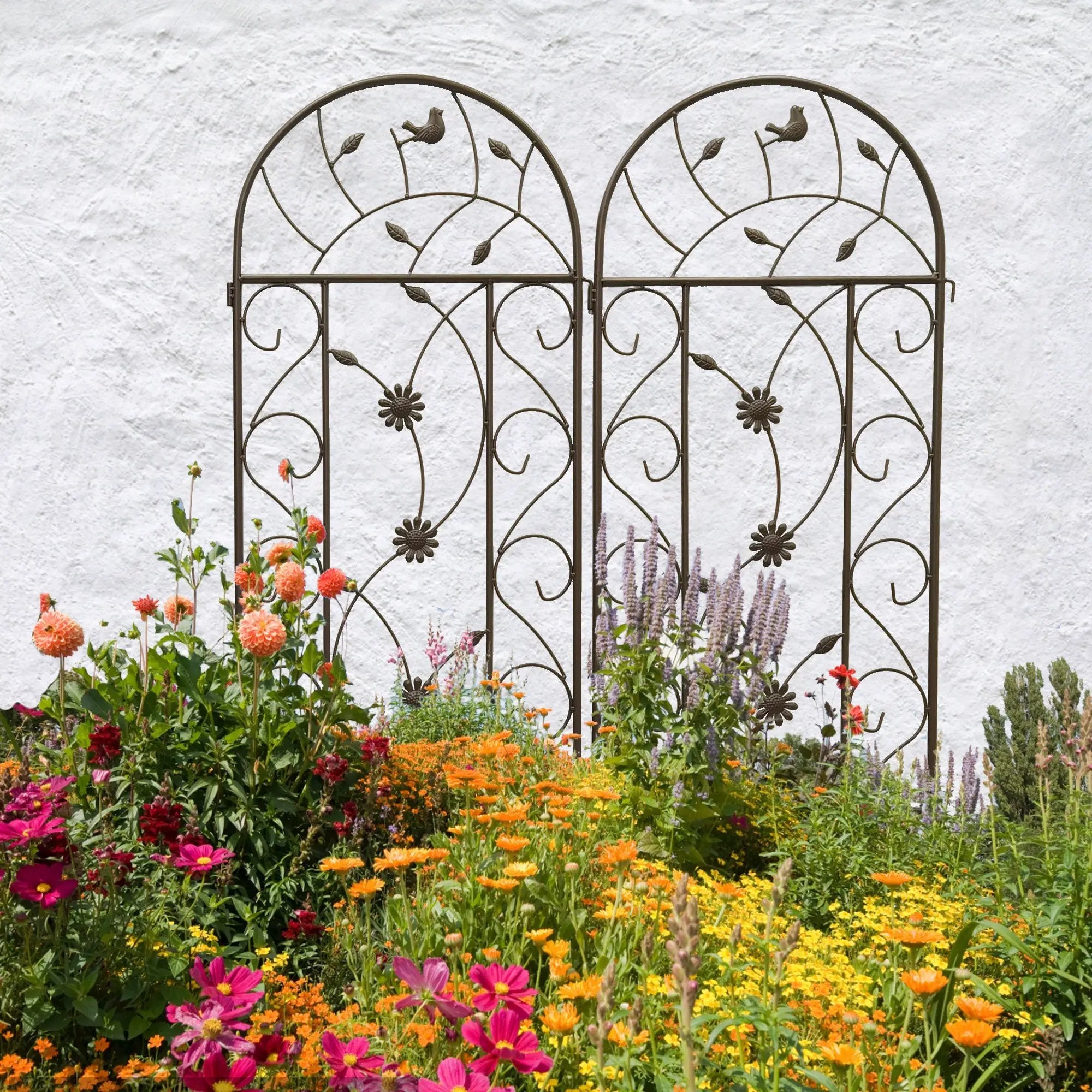 2 Pack Metal Garden Trellis 86.7" x 19.7" by HouseOfZazla