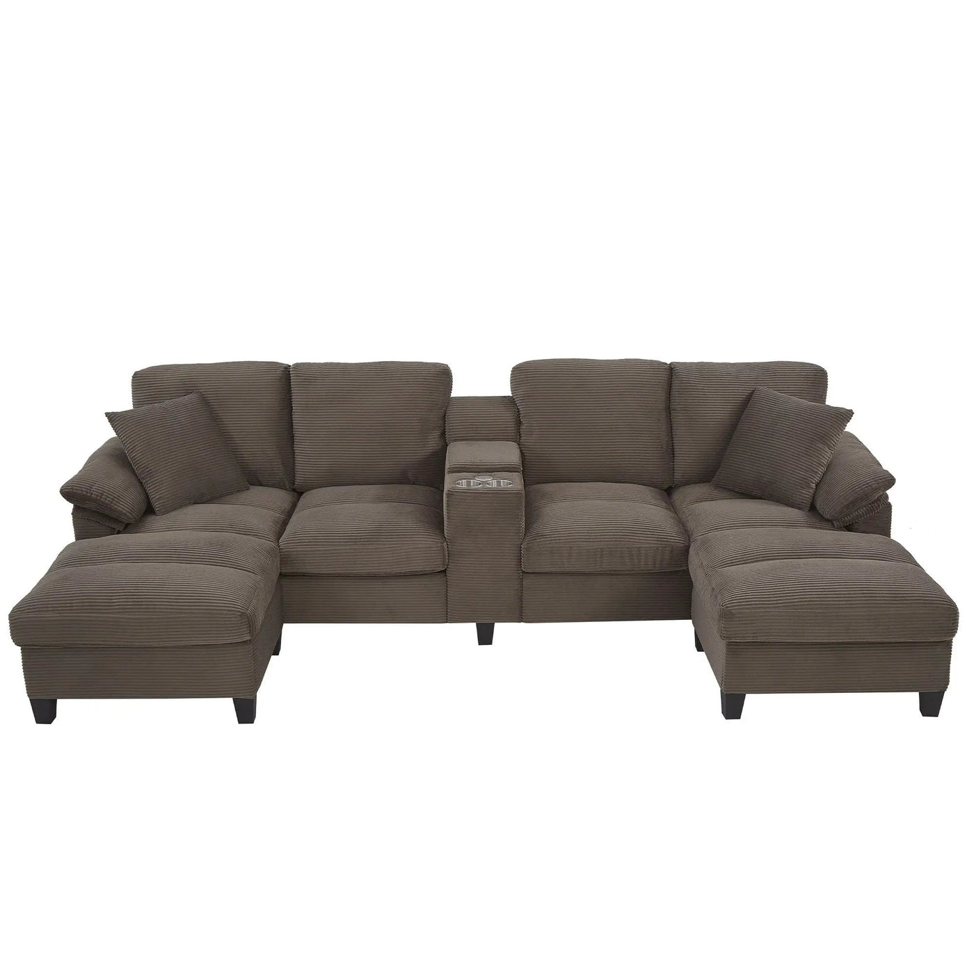 Modern U-Shaped Sectional Sofa With Storage Ottomans by HouseOfZazla