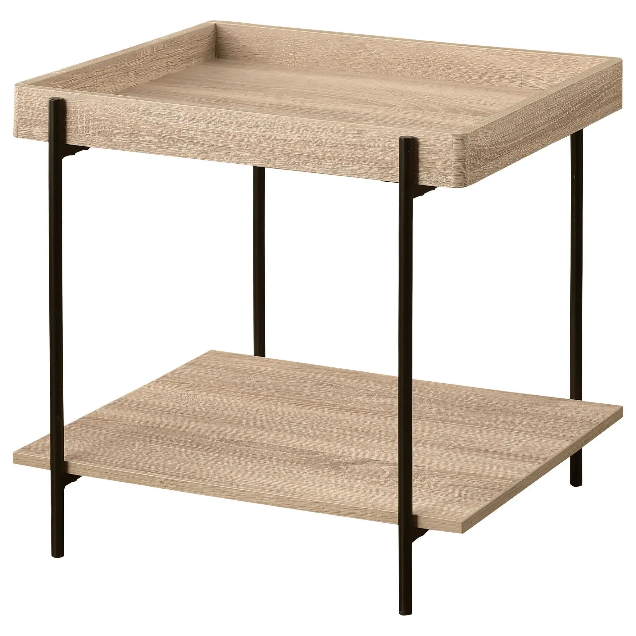 Fallon Square Engineered Wood End Table Light Brown by Unique Piece Furniture