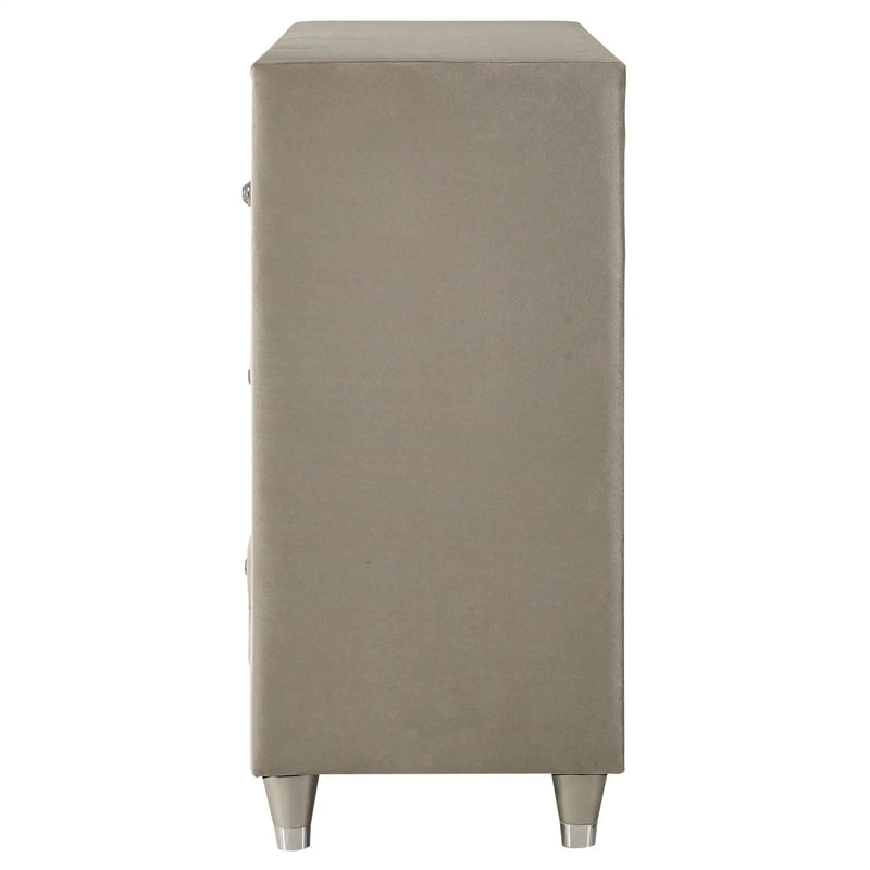 Antonella 7-drawer Upholstered Dresser Ivory and Camel by Unique Piece Furniture