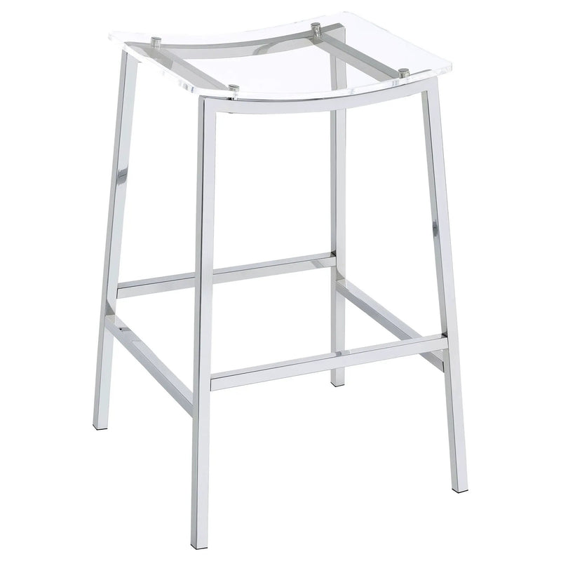 Jovani Acrylic Backless Bar Stool Chrome (Set of 2) by Unique Piece Furniture