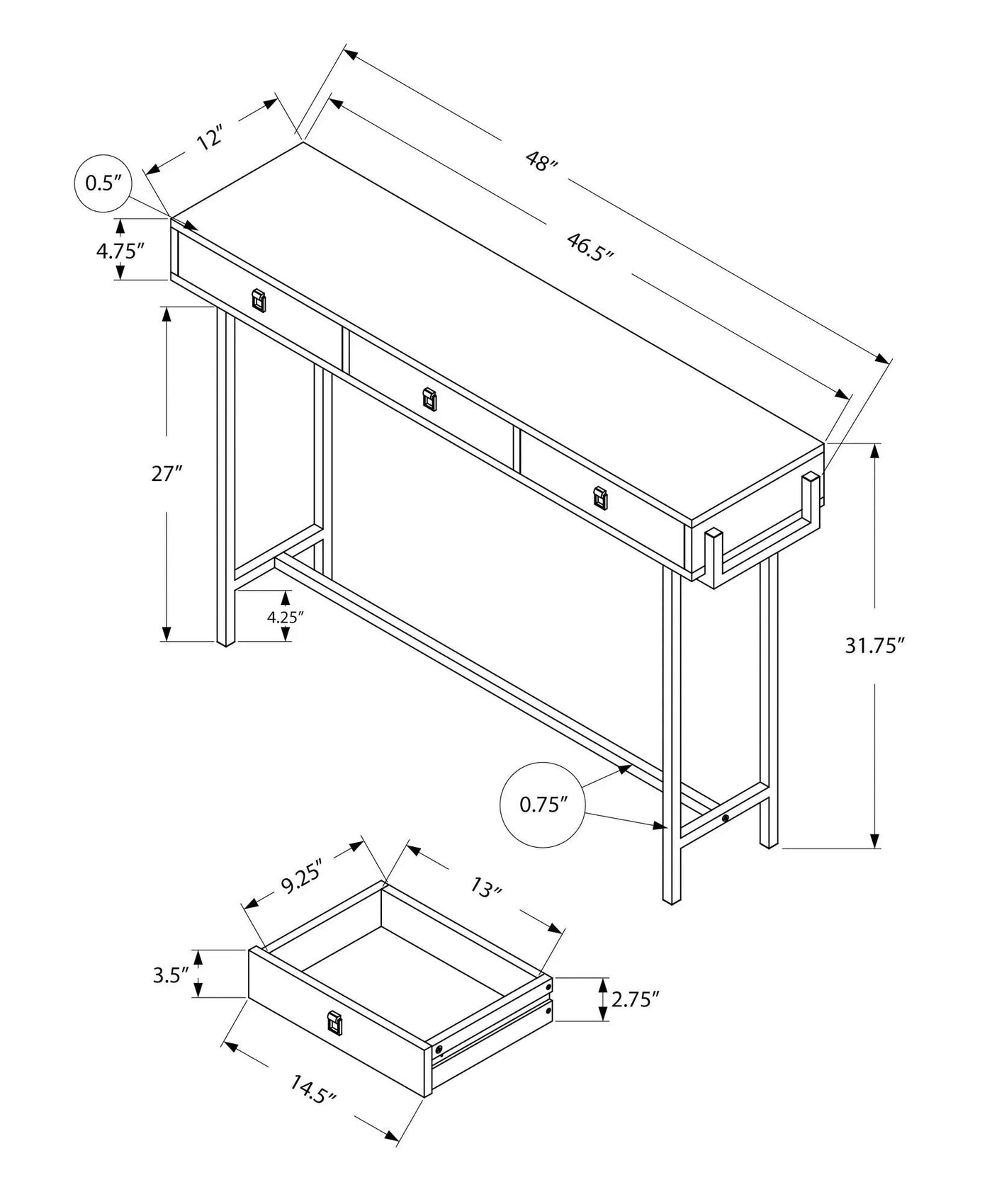 Accent Console Table for Entryway with Storage Drawer by HouseOfZazla